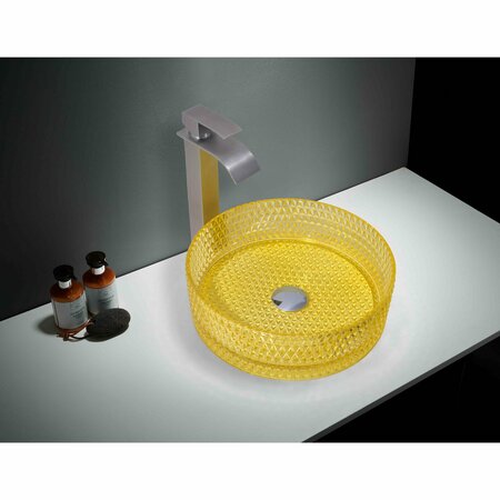 CASTELLO USA Scotch 16-inch Bathroom Vessel Sink - Yellow CB-VC-8-YE-16